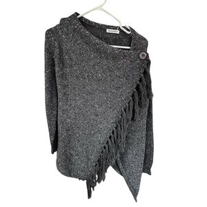 Charter Club Women's Dark Gray Poncho Sweater